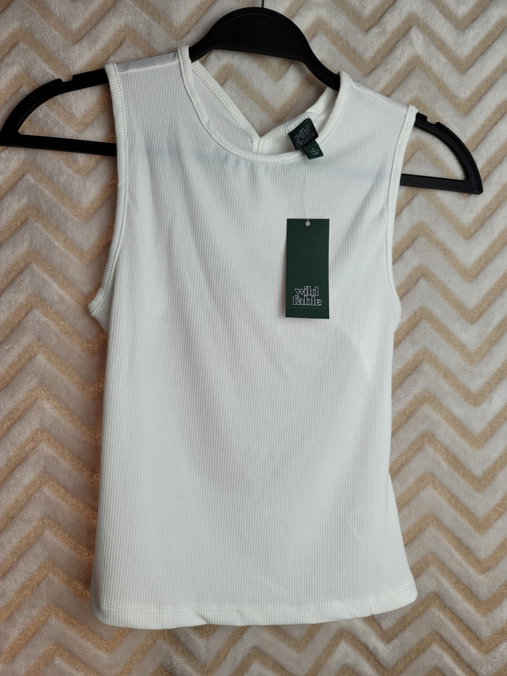 wild fable Cream Ribbed Sleeveless Tank